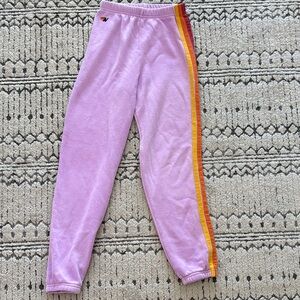 Aviator Nation Kids Purple Joggers with Multicolor Stripe